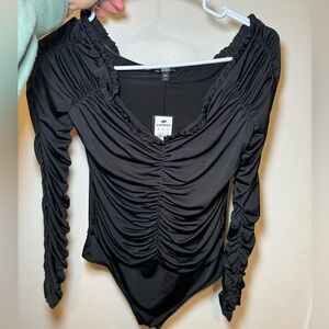 Express Body Contour Ruched Chest and Sleeve Bodysuit - NWT